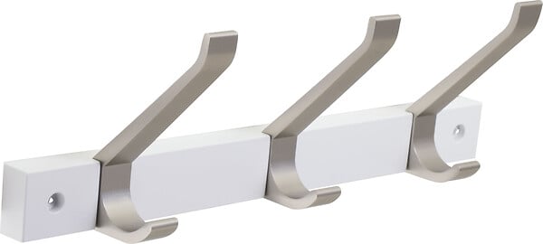 CIE D/BOIS - Portemanteau à fixer Musica blanc brossé 3 têtes - large