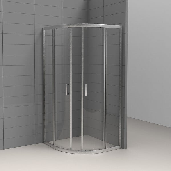 KINDFORD - Angle de douche quart de cercle verre transparent - 90x90cm - large