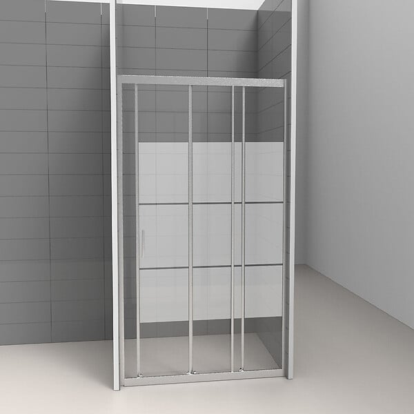 KINDFORD - Porte de douche coulissante en verre dépoli - l90xH190cm 6mm - large
