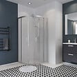 KINDFORD - Angle de douche quart de cercle verre transparent - 90x90cm - vignette