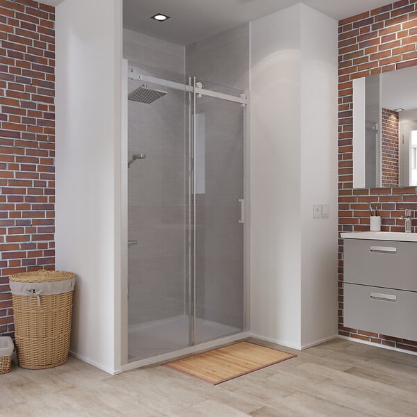 KINDFORD - Porte de douche coulissante verre trempé - l120xH190cm - large