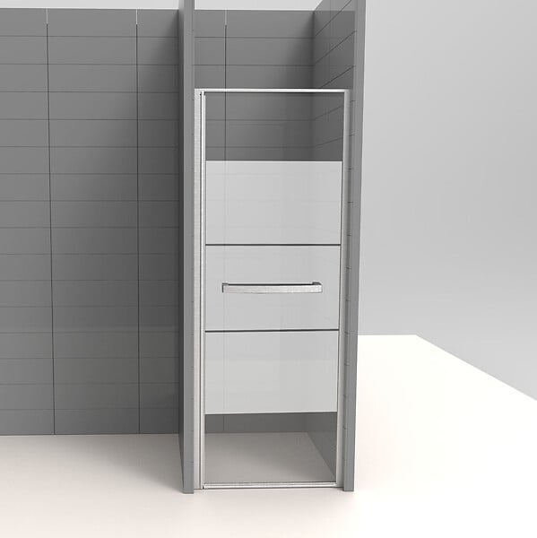 KINDFORD - Porte de douche pivotante verre trempé dépoli - l80xH190cm - large