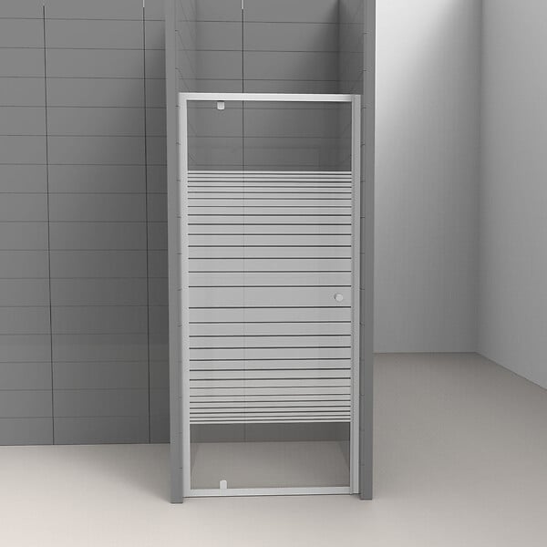 Porte de douche pivotante en verre sérigraphié - l90xH185cm - large
