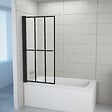 KINDFORD - Paroi de baignoire relevable - Noir mat - 71x140cm - vignette