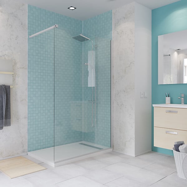 KINDFORD - Paroi de douche à l'italienne - 140x190cm - large