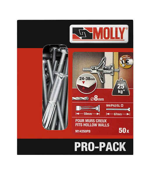 MOLLY - PRO-PACK ""Molly""  - 50 chevilles métal à expension - large