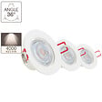 XANLITE - Pack 3 spots LED intégrés encastrables orientables, 5,6W chacun, équivalent 50W, 345 lm, angle 36°, blanc neutre, 4000K, classe énergétique A+, 6 anneaux interchangeables blanc et silver Fournissez vo - vignette