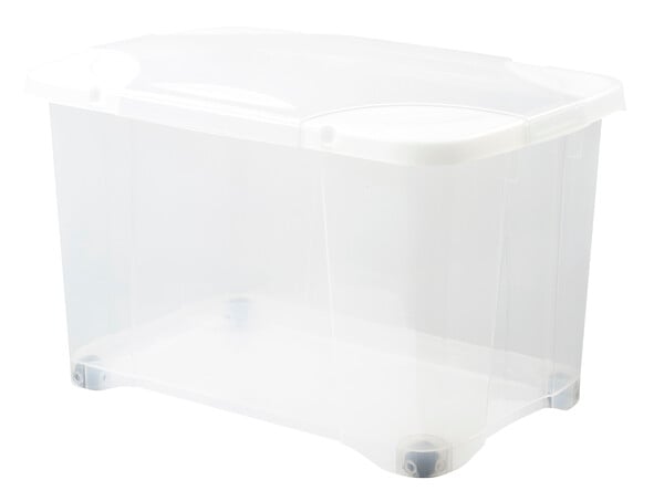 COTEKA - Coffre de rangement Clipbox avec roulettes - Naturel - 40L - large