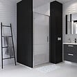 KINDFORD - Porte de douche pivotante verre trempé dépoli - l80xH190cm - vignette