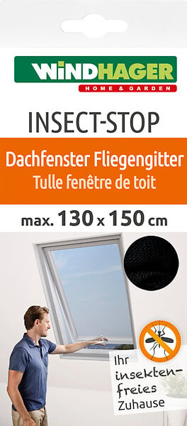 WINDHAGER - Moustiquaire fenêtre de toit anthracite 130x150cm - large