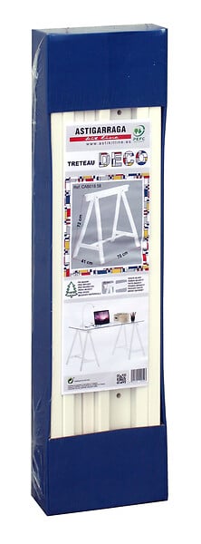 ASTIGARRAGA KIT LINE - Tréteau déco blanc pin massif - 72x70x41cm - large