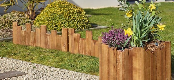 Collections Atlante - Bordure jardin pin Variation - Marron - H.30xL.105xP.55cm - large