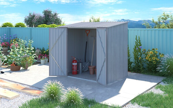 CHALET & JARDIN - Abri de jardin métal SU 2.94 m² - Gris/bois vieilli - large