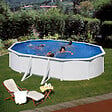 GRE - Piscine ovale - Acier - Filtration sable - 6,34x3,99x1,22m - vignette