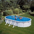 GRE - Piscine ovale acier 7,44m x 3,99m x H. 1,22m filtration sable - vignette