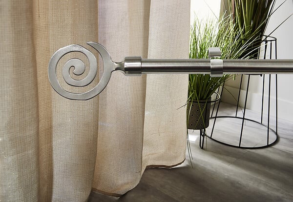 MODE DE VIE - Kit de tringle spirale - Chrome brossé - 120/210cm - D16/19mm - large