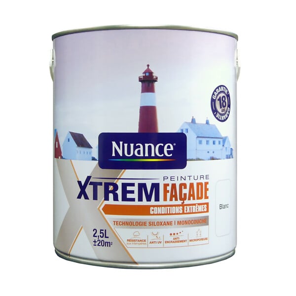 NUANCE - Peinture XTREM Façade - Blanc - Siloxane - 2,5L - large