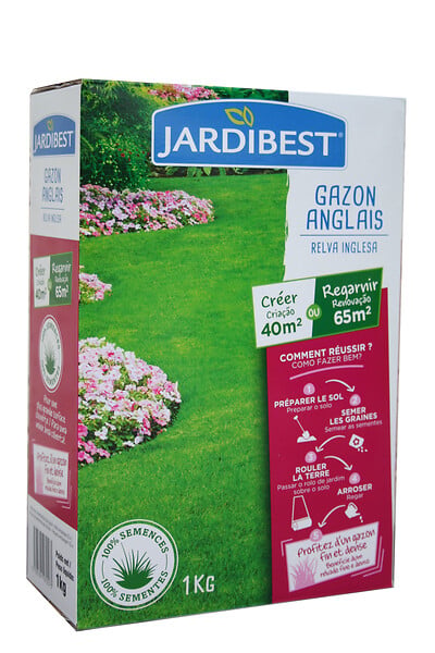 JARDIBEST - Gazon anglais - 1kg - large