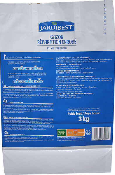 JARDIBEST - Gazon réparation enrobé - 3kg - large