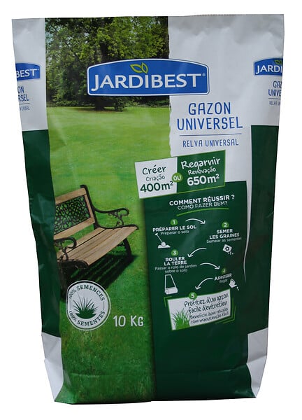 JARDIBEST - Gazon à semer universel - 10kg - 400m2 - large