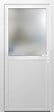 QUADROFORM - Porte de service demi-vitrée PVC - Blanche - 208x86cm - vignette