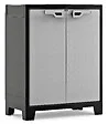 KETER - Armoire basse en resine - Gris et noir - 100x80x44cm - vignette