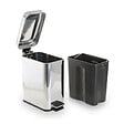MODE DE VIE - Poubelle carrée - Acier - Inox - 5L - vignette