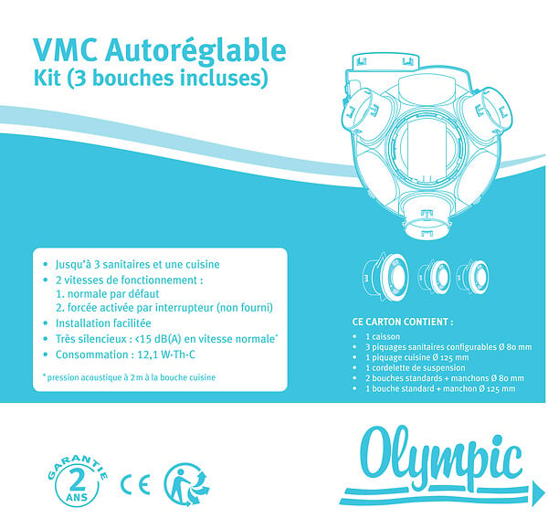 OLYMPIC - Kit VMC simple flux autoréglable - large