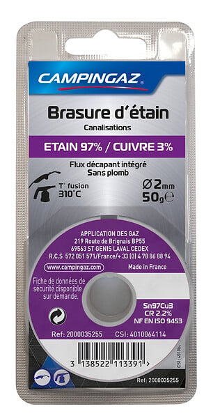 CAMPINGAZ - Fil d'étain sans plomb 97% - Diamètre 2mm - 50g - large