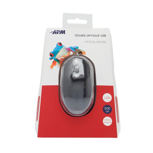 APM - Souris optique filaire USB - 3 boutons - 800 DPI - large