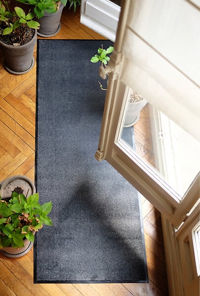 CORYL - Tapis intérieur absorbant - Noir - 60x40cm - large