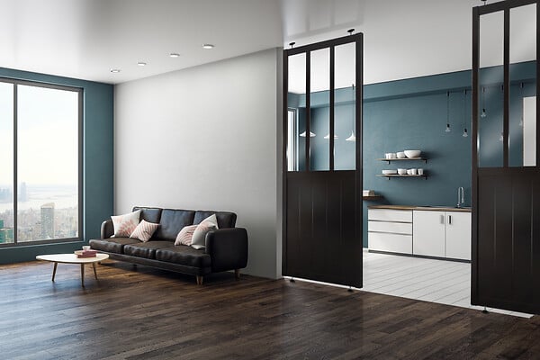 SKYLAB - Cloison Fashion en kit  - MDF - Noir - 80x240cm - large