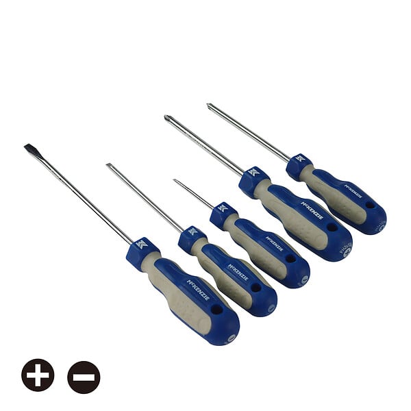 MC KENZIE - Coffret de tournevis bi-matière - 5 pièces - large