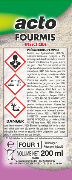 ACTO - Insecticide concentré anti-fourmis - 200ml - large