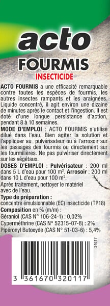 ACTO - Insecticide concentré anti-fourmis - 200ml - large