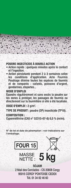 ACTO - Seau poudre fourmis formule poudrage - large