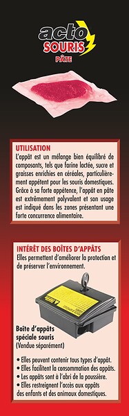 ACTO - Appât souris pâte - 5 sachets - 50g - large
