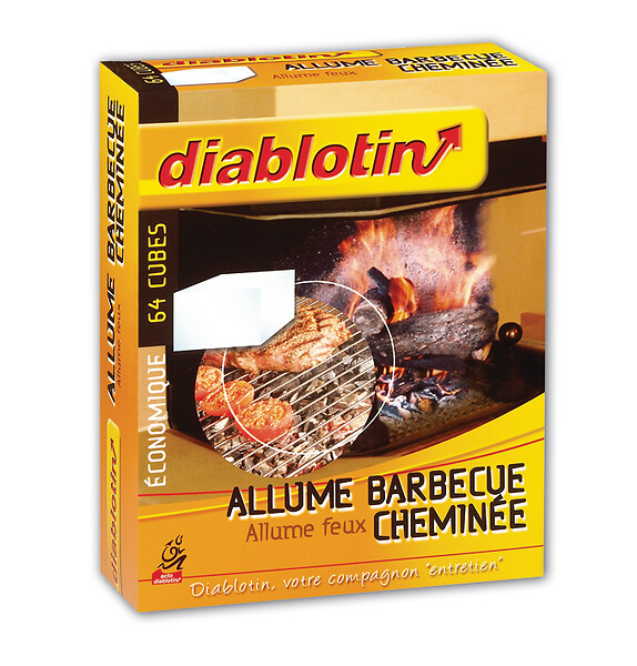 DIABLOTIN - Allume barbecue - cheminée cubes de pétrole - format économique - large