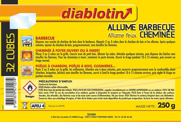 DIABLOTIN - Allume barbecue - cheminée cubes de pétrole - large
