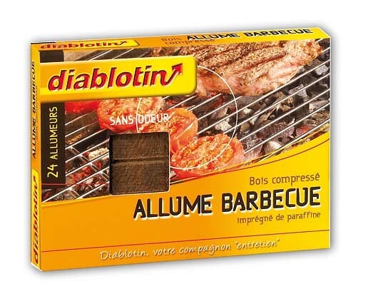 DIABLOTIN - Allume-feu cubes de bois compressé - Argenté - 24 allumeurs - large