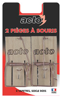 ACTO - Pièges à souris bois - Tapettes traditionnelles - Lot de 2 - large