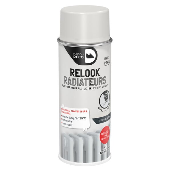 MAISON DECO - Peinture aérosol relook radiateurs gris perle satin 400 ml - large