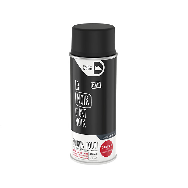 MAISON DECO - Peinture aérosol Relook Tout - Noir - Mat - 400ml - large