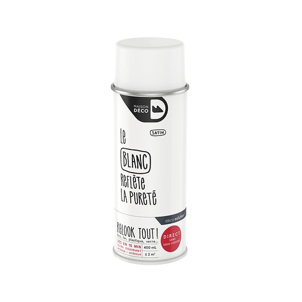 MAISON DECO - Peinture aérosol Relook Tout - Blanc - Satin - 400ml - large