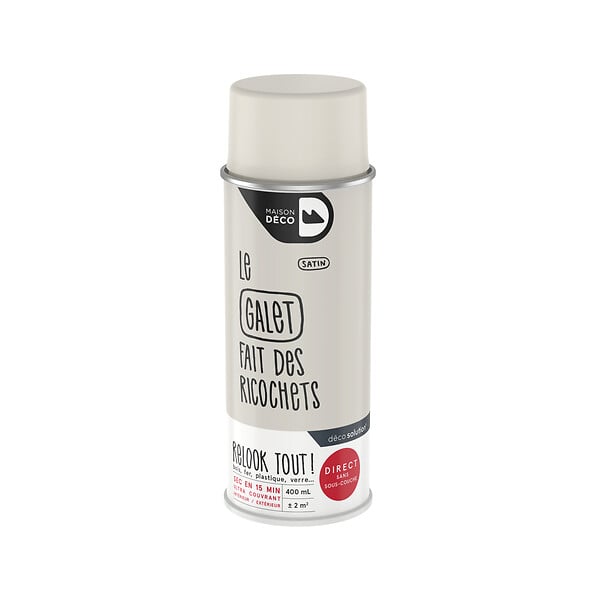 MAISON DECO - Bombe de peinture Relook Tout - Galet - Satin - 400ml - large