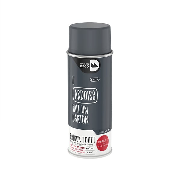MAISON DECO - Bombe de peinture Relook Tout - Ardoise - Satin - 400ml - large