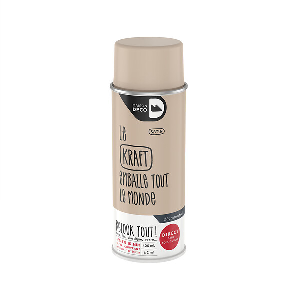 MAISON DECO - Bombe de peinture Relook Tout - Kraft - Satin - 400ml - large