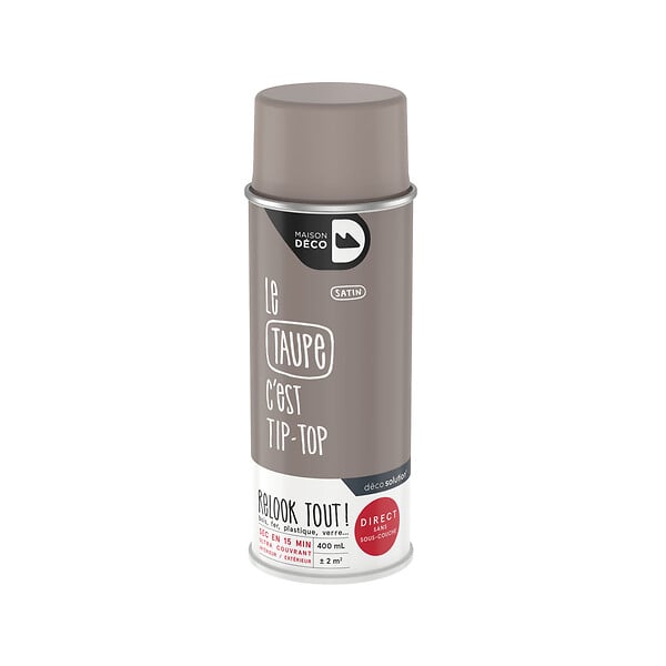 MAISON DECO - Peinture aérosol Relook Tout - Taupe - Satin - 400ml - large