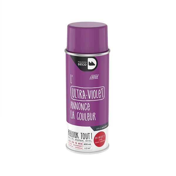 MAISON DECO - Peinture aérosol Relook Tout - Ultra-violet - Brillant - 400ml - large