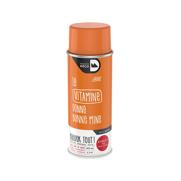 MAISON DECO - Bombe de peinture Relook Tout - Vitamine - Brillant - 400ml - large
